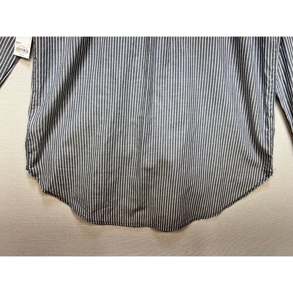 NWT Sonoma Goods for Life Essential Poplin Shirt Womens S Blue Striped Button Up - Picture 15 of 15